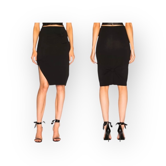 new Helmut Lang ♌︎ Slinky Sexy Knot Mini Skirt ♌︎ Black Stretch Jersey ♌︎ Large - Picture 13 of 17